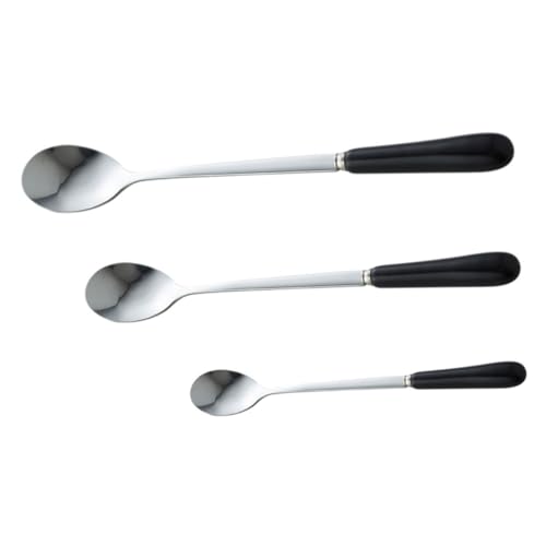 OFFSCH Stirring Spoons Set for Coffee Bar Mini Dessert Spoons Long Handles for Tea Root Beer Sundaes