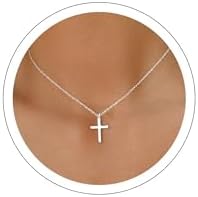 Moodear Mothers Day Gifts Easter Basket Stuffers Cross Necklace for Women - Dainty 925 Sterling Silv...