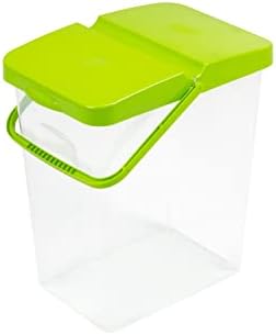 Transparent with lime lid pet food or washing powder storage box 10 litre