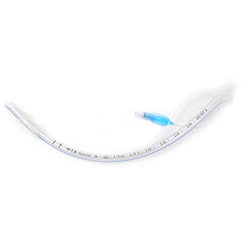 Caphstion Endotracheal Intubation Tubes with Cuff Oxygen Catheter for Pet Animals Veterinary Equipment(7.5MM, 5PCS)
