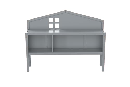 VeroFree Grey Headboard Storage Cabinet for Full-Size Montessori Floor Bed – Freely Collage, Space-Saving Kids Bedroom with Shelves (1 Shelves)