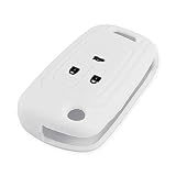 KEYYOU 2/3BT Remote Silikonkautschuk Autoschlüssel Hülle for Chevrolet Cruze Aveo Camaro Epica Lova Sail Spark OPEL Astra Corsa (Color : White)