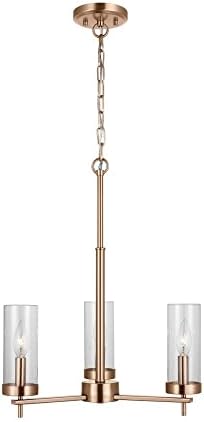 Sea Gull Lighting Zire-3 Light Chandelier in Modern Style-21.13 Inch Tall and 18 Inch Wide-Satin Brass Finish-LED Lamping Type -Traditio