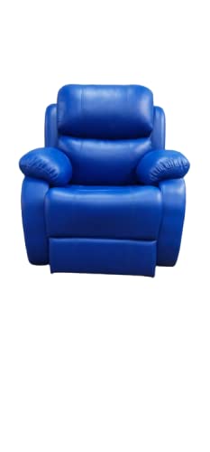 INVATE-RS EMPIRIO Blue Leatherette Rocking and Rotating Recliner Chair