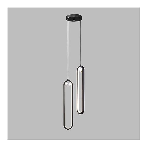 Plafon techo , Lámparas de araña Lámpara colgante de metal con anillo creativo de 2 cabezas con pantalla de silicona suave Luces colgantes LED modernas de 36 W, lámparas de noche de noche for dormitor
