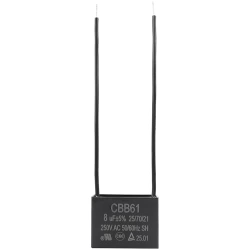 Podoy CBB61 8uF Ventilador de techo condensador 2 cables para New Tech 250 VAC 50/60Hz