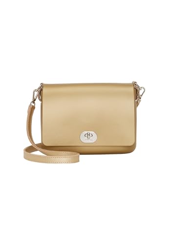 Manico: tracolla regolabile O bag - borsa a tracolla O pocket in Compound termoplastico, oro (13.5 X 20 X 6 cm)