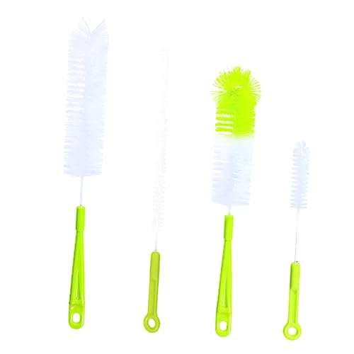 HAPINARY 1 Set 4pcs Cleaning Brush Glassware Brush Straw Cleaner Brush Bottle Brush Cup Brush Water Cup Cleaner Bottle Cleaner Dish Washer Cleaner Bottle Washing Brush Handle Nylon Green
