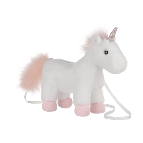 Apricot Lamb Pink Unicorn Animal Shoulder Bag Crossbody Plush Purse for Adults and Teen Girls Boys, Stuffed Animal Shoulder Bag, Kids and Adults Fashion Handbags, 11.9 Inches