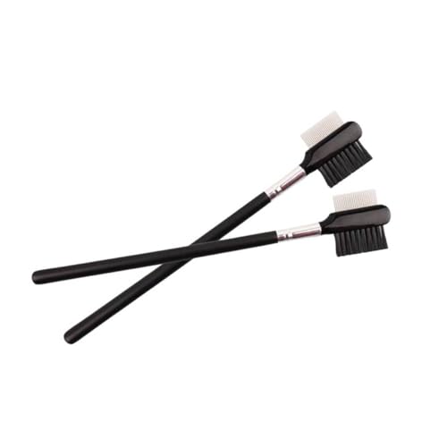 Beatifufu 2pcs Eyebrow Combs Eyelash Brush Set Wooden Handle Fine Pin Makeup Tool for Women
