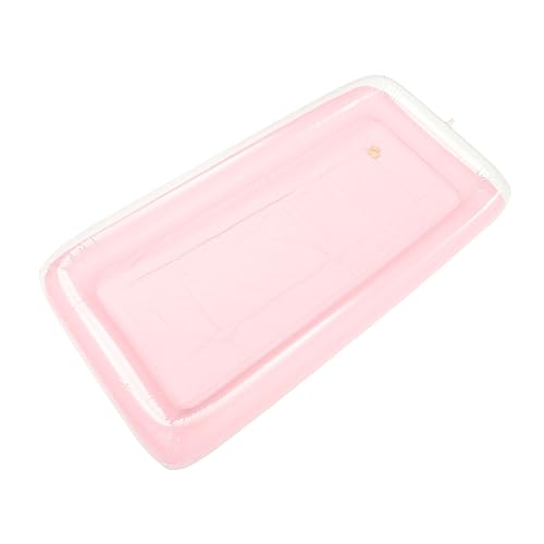 PRETYZOOM Inflatable Water Ice Bar Pool Floating Tray Fruit Serving Bar Inflatable Ice Serving Bar Inflatable Cooler Bar Coolers Drink Holder Pool Party Fruit Dish Pvc Tub Pink
