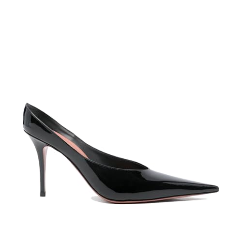 Women's Stiletto Slingback Heels - Slip On Patent Leather Pumps with Pointed Toe Comfortable High Heel Mules for Women