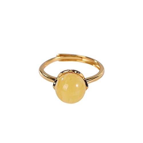 Bague en argent 925 réglable : résolvez le choix de taille avec l'ambre naturel