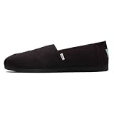 TOMS Alpargata Jute damskie bordowe espadryle, Czarne szerokie płótno bawełniane z recyklingu, 6 UK Wide