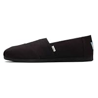 TOMS Classic Canvas Alpargata Slip-On Shoes Elastic Gore Design Comfort & Support, Versatile Espadrille Style Black