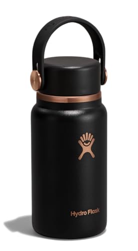 Image of Hydro Flask Micro Bottle - Insulated Mini Leak Proof Flask for Purse or Pocket in 6.7 Oz Black Arc