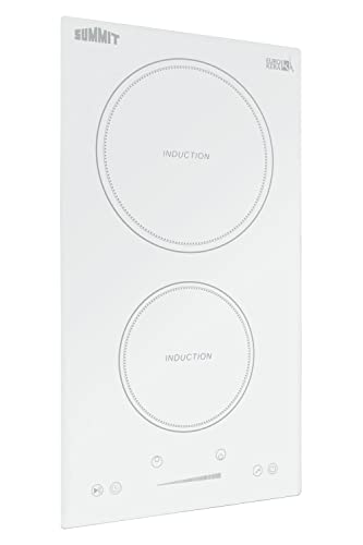 Summit Appliance Sinc2B230B 12" Wide 208-240V 2-Zone Built-In Induction Cooktop In Black Glass With Touch Controls, Automatic Shutoff, Residual Heat Indicator Light, Timer Function And Power Boost #TOP2
