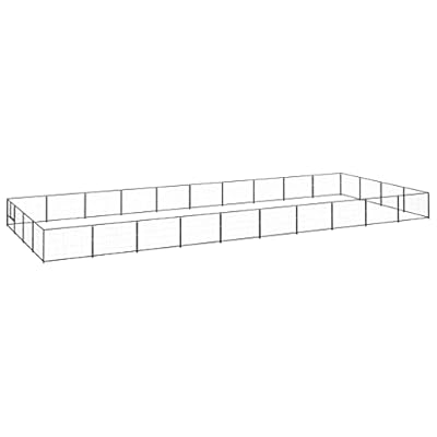 Dog Supplies Dog Kennel Black 40 m Steel Dog Kennels & Runs