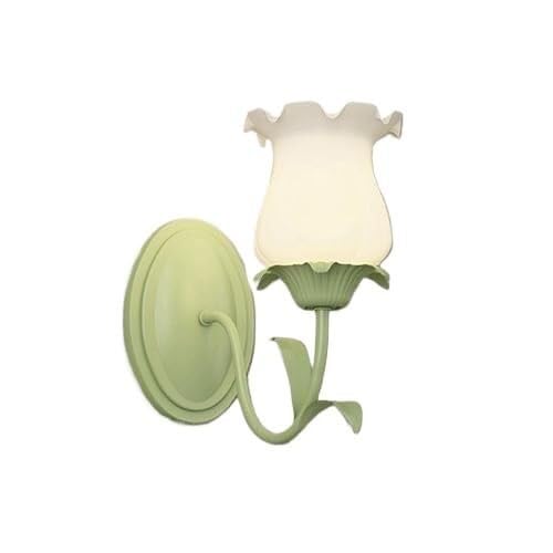 HUAYUSEDF Bathroom Wall Sconce Light - Tulip Milk Glass Flower Double Lamp for Vanity, Nordic Modern Design for Bedroom, Hallway, Living Room(Morning Glory,1 Light)
