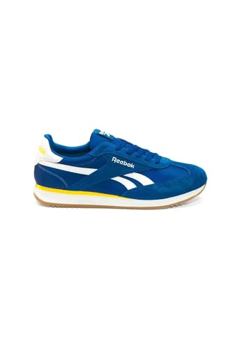 Reebok World 70 Baskets Unisexes, Bleu athlétique, Or, Blanc, 35 EU