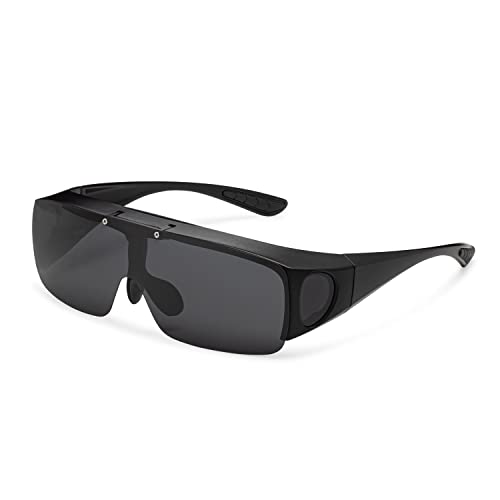 grinderPUNCH Polarized Sunglasses Flip Up Fit Over Prescription Sunglasses Flip Up Shield Light Blocking Wrap Around UV400
