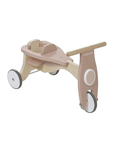 Porteur avec siège poupon en bois beige de qualité supérieure