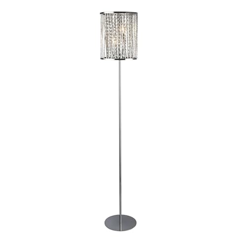 Elise - 2 Licht Stehlampe Chrom Crystal Drops E14 - Searchlight