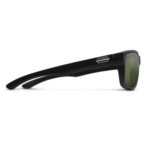 Image of Suncloud Mayor Polarized Sunglasses - 100% UV Protection - Comfortable Fit, Trendy Design - for Men & Women - Black + Polarized Gray Green Lenses