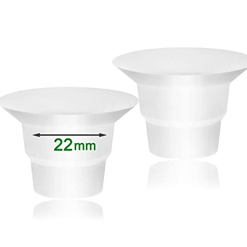 Image of MompMuir 22mm Silicone Flange Inserts Compatible with Elvie Stride Lansinoh Medela for Spectra Insert Willow go TSRETE Momcozy S9 S12 Bellababy Maymom Pump Parts Reduce 24-25mm Elastic Nipple to 22mm