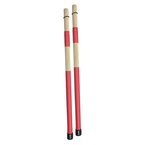2 piezas de baquetas de bambú para batería, ligeras y rápidas, ideales para jazz y bandas juveniles, color rojo miniatura 7