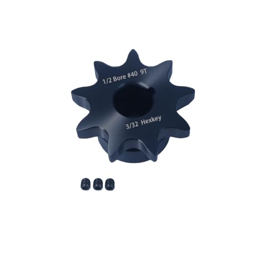 Image of #40 Roller Chain Sprocket,Type B,with 1 /2 inch Bore Diameter and 9 Tooth,Made of AISI 1045 Medium Carbon Steel、Rust-Resistant、Hardened Teeth、Precision CNC Machined