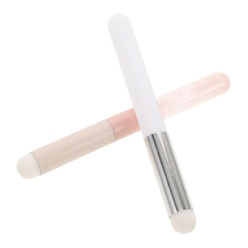 FRCOLOR Convenient 2-piece Lip Brush Set Ultra-soft Mushroom Head Design for Lip Makeup