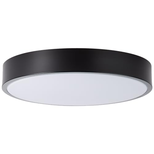 Plafonnier LED 24W Lightbox Basic avec cadre noir fin et design plat de 33cm - 4