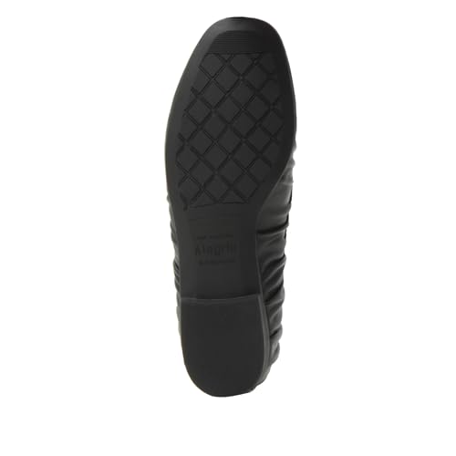 Alegria Women's Beka Pleated Rouching Leather Ballet Flat Shoes 5