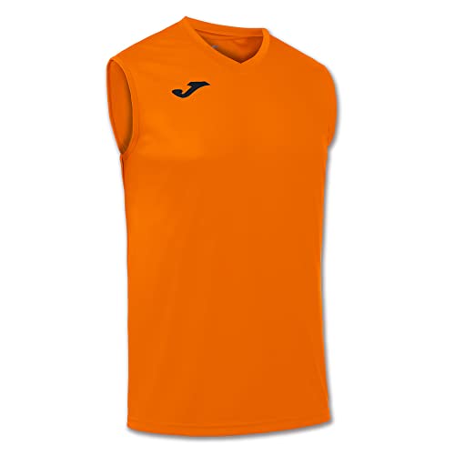 Joma - Camiseta Deportiva Sin Manga Hombre - Ligera y Transpirable Ideal para Todo Tipo de Deporte, Combi, Naranja, M