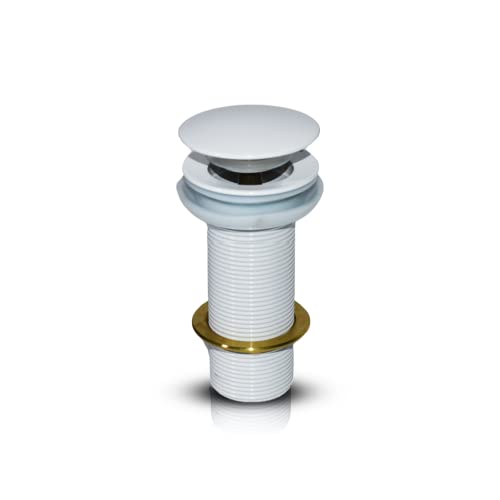 Image of InArt Pop-up Brass Basin Drainer /Waste Coupling /Waste Kit for Bathroom Wash Basin /Vessel Sink White Color 5 Inch Brass Full Threaded Pop Up Waste Coupling 32 MM