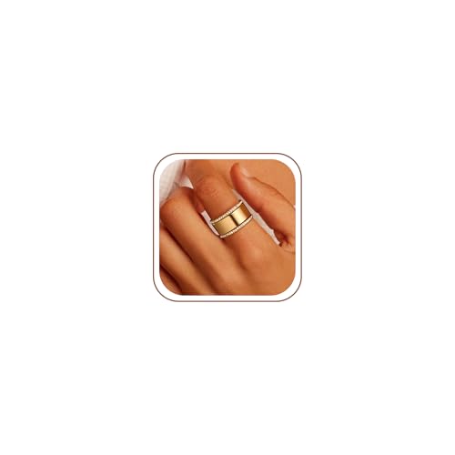 GWH Trendy 3-Pack Stackable Rings for Women - 18K Gold Plated Cubic Zirconia Simulated Diamond Oura Stack Rings for Women Size 7
