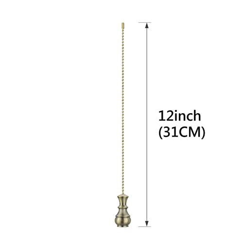 Image of Aspen Creative 20515-41, 12 inch Ceiling Fan Beaded Solid Steel Decorative Pull Chain /Antique Brass Finish