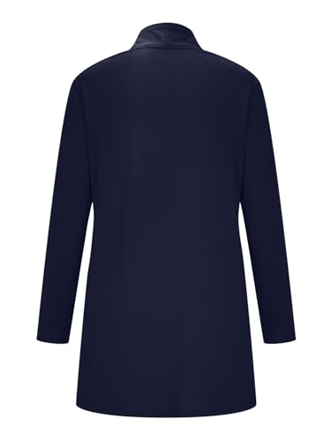 Image of Women's Drape Front Open Cardigan Casual Lightweight Long Sleeve Cardigans Flowy Tops with Pockets