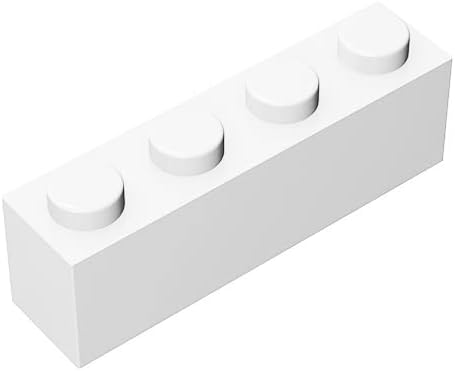 Classic Building Brick 1x4, 100 Piece Bulk Brick Block, White 1x4 Bricks, Compatible with Lego Parts and Pieces 3010(Colour: White)