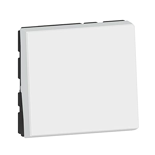 LEGRAND Interruptor de encendido/apagado iluminado, mosaico de fácil iluminación, luz indicadora suministrada ya con pin, conexión rápida sin herramientas, acabado blanco brillante