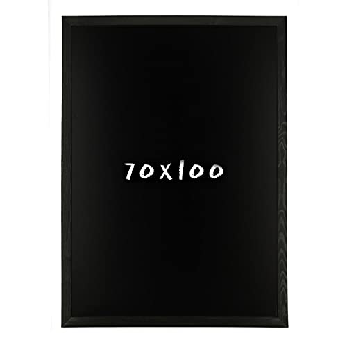 Postergaleria krijtbord voor muur | 70x100cm | Zwart | Schoolbord van grenenhout (HDF) | met krijt en een touwtje om op te hangen | voor keukens, cafés, winkels | Veel kleuren | 6 maten