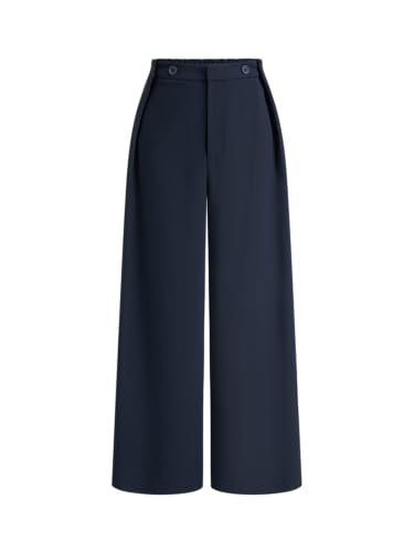CIDER Women's Wide Leg Trousers Middle Waist Casual Stylish Button Pants