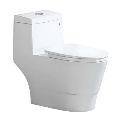 WOODBRIDGEE One Piece Toilet with Soft Closing Seat, Chair Height, 1.28 GPF Dual, Water Sensed, 1000 Gram MaP Flushing Score Toilet with Brushed Nickel, White,B0940-F-BN