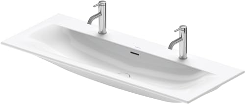 Duravit Viu Bathroom Sink 23441200241 White WonderGliss, Furn. washbasin 1230 mm Viu White, with of, w.tp, 2 th