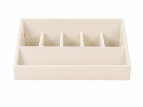 Image of La Trove 5 Slot Belt Organizer Display Tray for Men, Cream | Stackable tray keeps formal, casual and leather belts arranged neatly in wardrobe, closet, drawer, dresser or dressing table