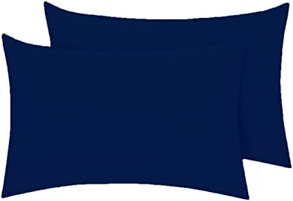 NIGHTZONE Pillowcase Pack of 2 Housewife Luxury Percale Pillowcase 50x75cm 100% Polycotton Plain Dyed Pillow Cases (50 x 75 cm, Navy)