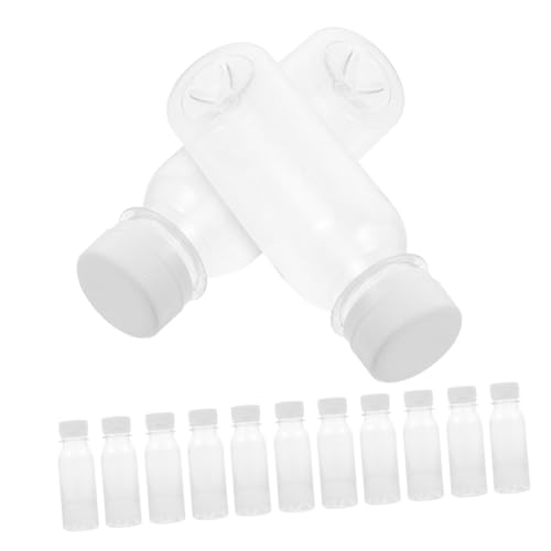 PLAFOPE 20個 入り透明牛乳瓶 キャップ付き密閉再利用可能容器 ジュースや水補給に 持ち運び便利で漏れ防止設計