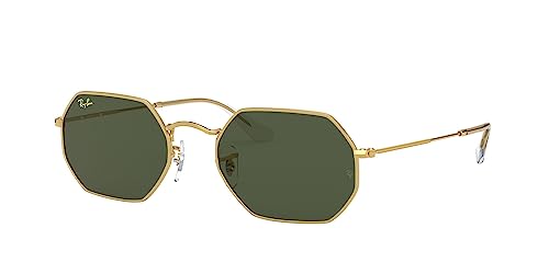 Ray-Ban RB3556 Octagonal Polarized Sunglasses, Legend Gold/G-15 Green, 53 mm