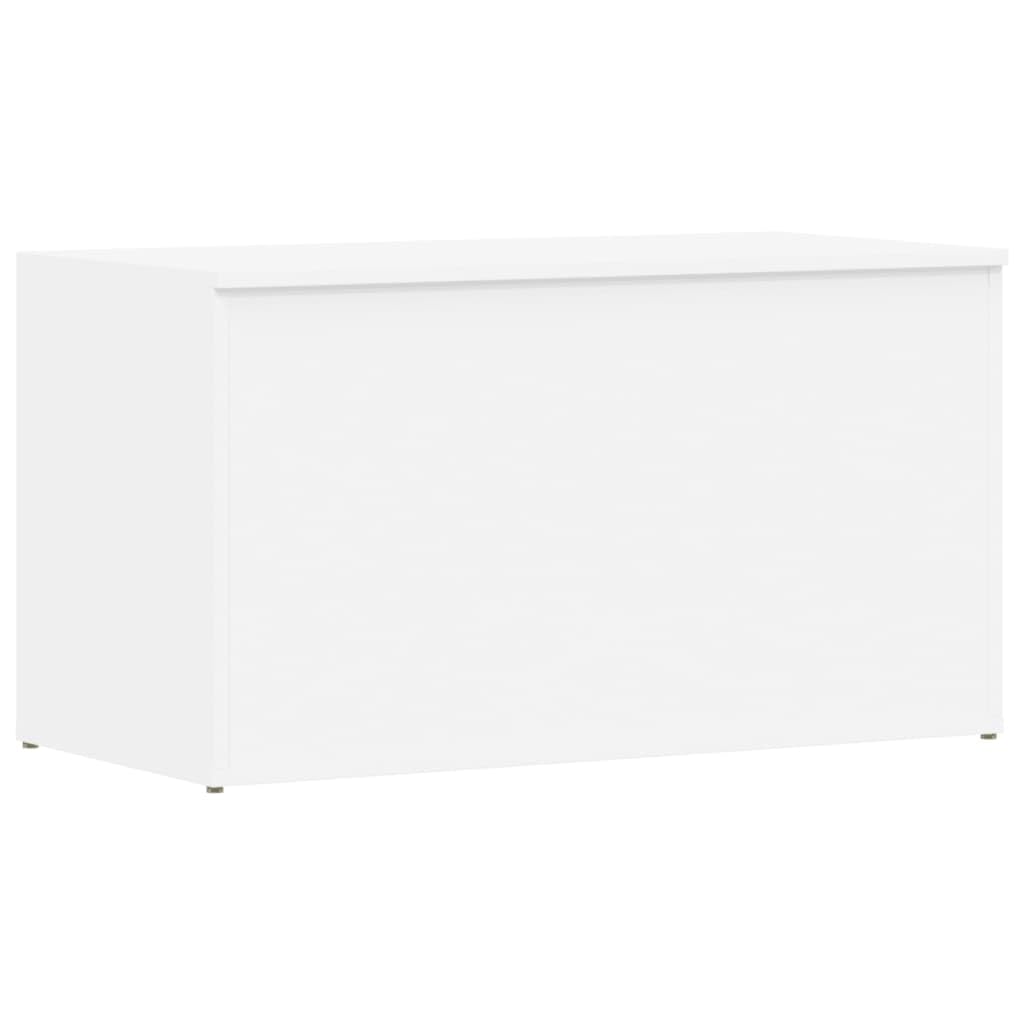 Skrzynia do przechowywania, biała, 84 x 42 x 46 cm, materiał drewnopochodny, organizer do przechowywania ubrań, zabawek, narzędzi, artykułów dekoracyjnych, stabilna skrzynia jako stolik kawowy